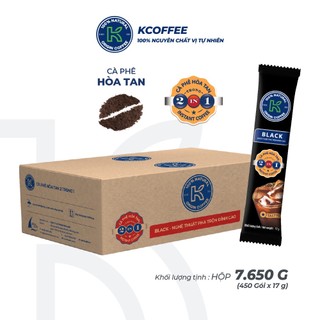 Thùng 450 Gói Cà Phê Đen Hòa Tan K Black 2 in 1 (450 gói x 17g)
