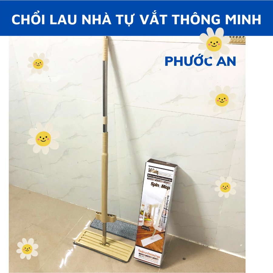 Cây lau nhà tự vắt thông minh - Chổi lau nhà tự vắt 360 độ Tặng kèm bông lau