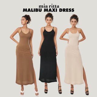 Váy 2 dây Malibu Maxi Dress Mia Ritta V1035 váy maxi xẻ tà hack dáng len móc co giãn