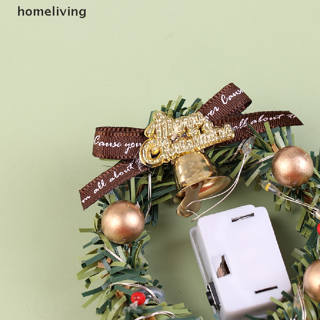 Vòng Hoa Giáng Sinh Có Đèn Tỉ Lệ 1: 12 1 / 6 Trang Trí Nhà Búp Bê