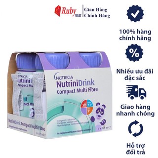 Sữa Bột Nutrinidrink Pha Sẵn Lốc 4 Chai x 125ml