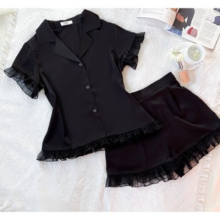 Bộ Pijama Lụa Phối Voan LPN35