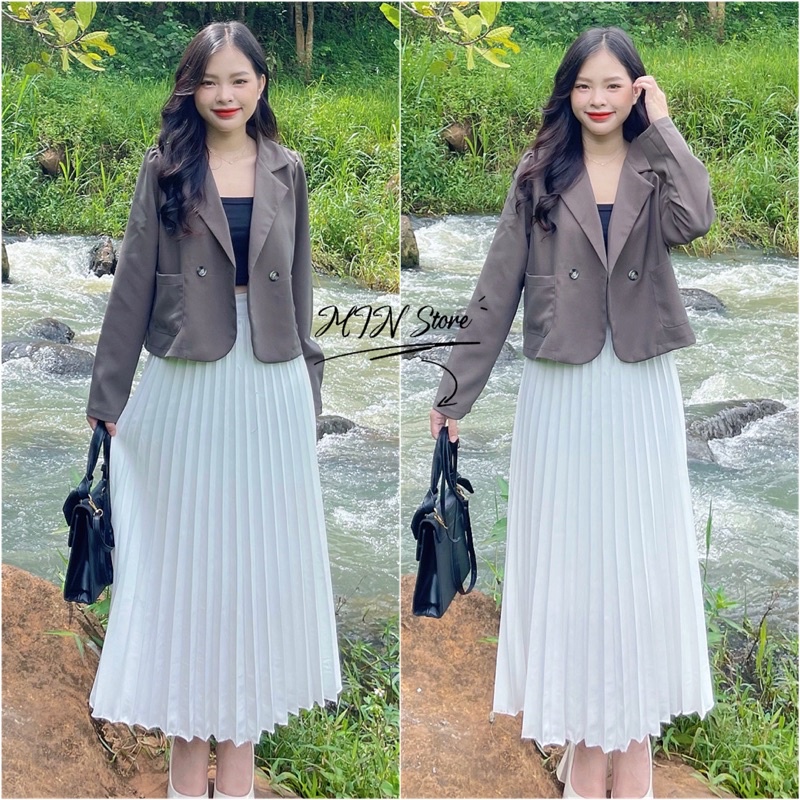 Áo blazer form lửng 2 túi trước