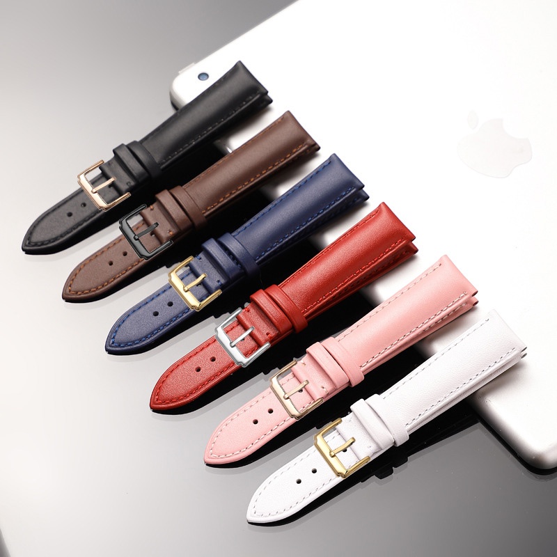 [Hàng nhập Xịn] Dây đồng hồ da bò 2 mặt TRƠN lớp da bò đầu tiên chống thấm nước BO-38 size 12 14 15 16 18 19 20 22 (Đen)