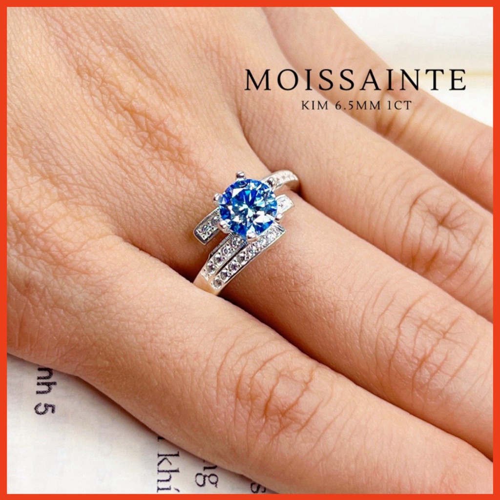 Mẫu bestseller Nhẫn đá màu xanh biển bọc bạc đẹp , sang trọng , quý phái Mẫu hot