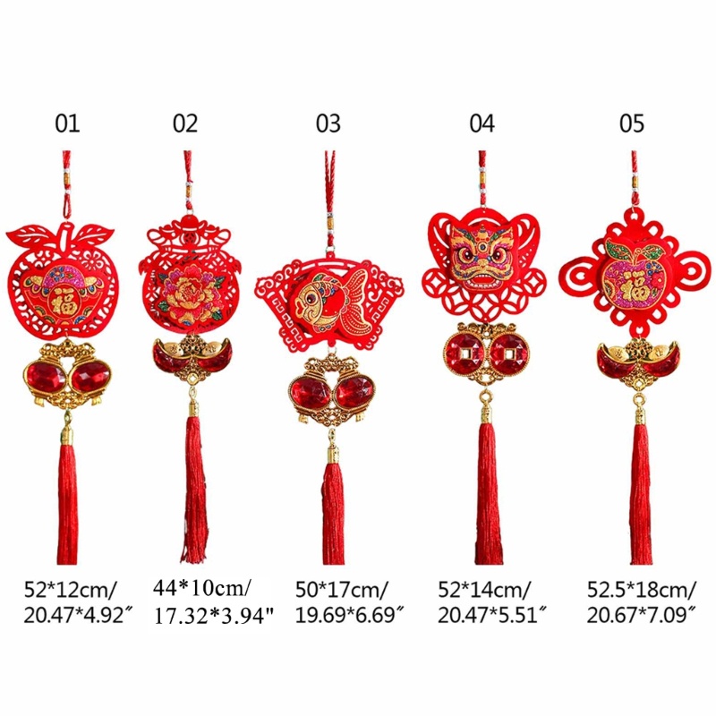 Dây Tua Rua Đính Đá Nhân Tạo Màu Đỏ Phong Cách Trung Hoa Độc Đáo Trang Trí Cửa Dịp Năm Mới