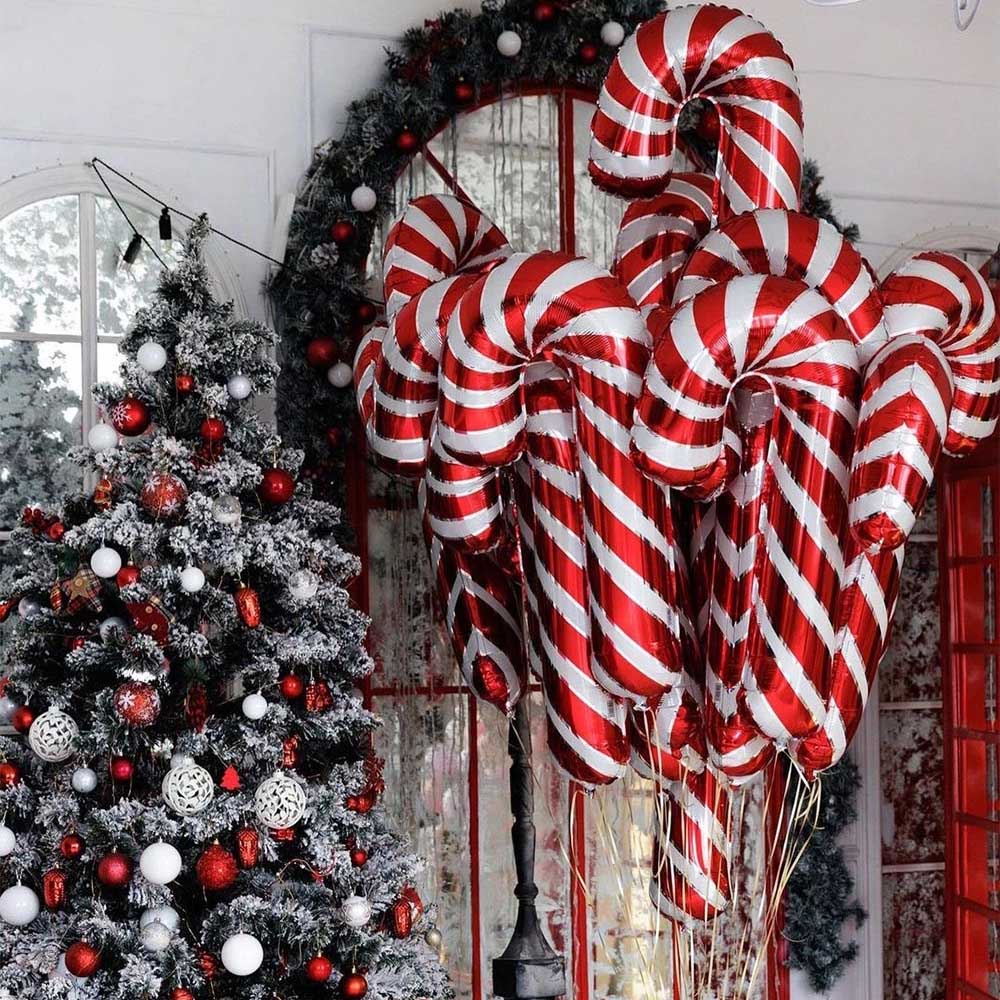 Set 5 Bong Bóng Lá Nhôm Hình Ông Già Noel Trang Trí Giáng Sinh