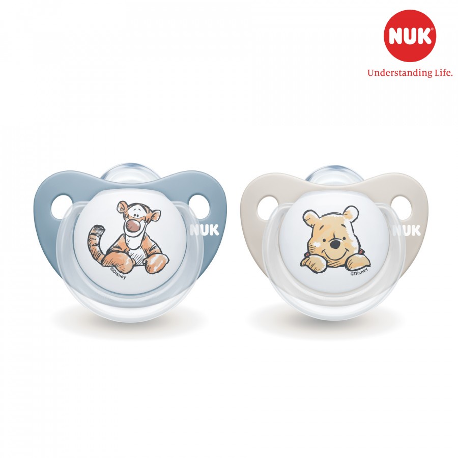 Bộ 2 ti giả NUK Sleeptime Mickey Disney Plus cho bé 0-6-18 tháng núm ti dẹt chỉnh nha