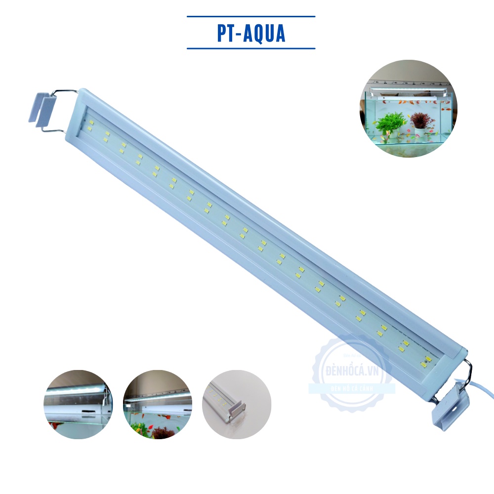 Đèn bể cá MÁNG KẸP THÀNH HỒ màu trắng 2 dãy led