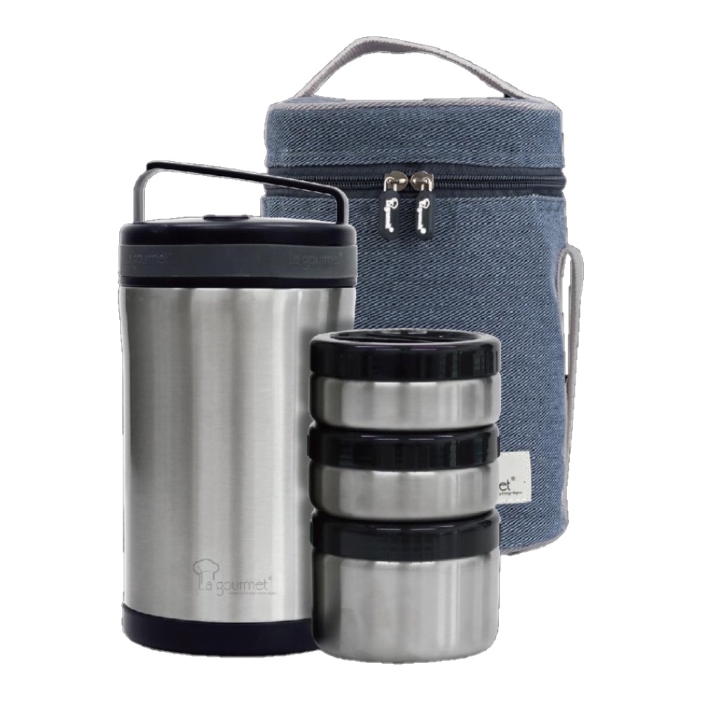 Bộ hộp cơm giữ nhiệt 3 ngăn cao cấp La gourmet new classic 1.7L - 399731