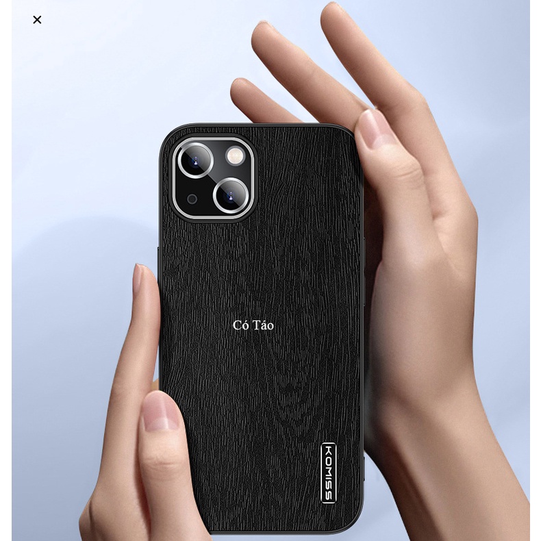 Ốp Lưng Iphone KOMISS 7 Plus/8plus/xs/xr/xs max/11promax/12 mini/12 pro max/13 pro max/cạnh vuông lưng PU KOMISS