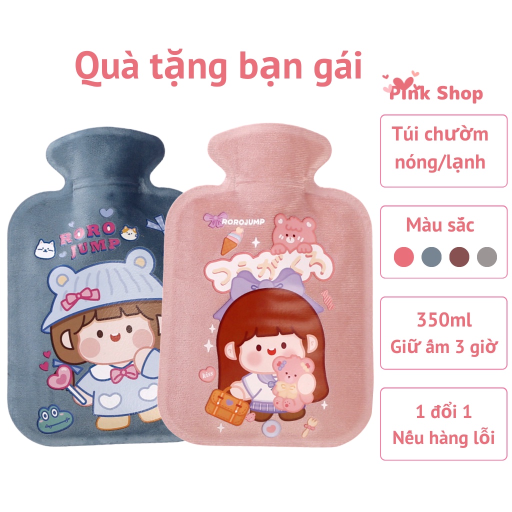 Túi chườm, Túi giữ nhiệt Pinkshop 350ml đa năng giảm đau bụng kinh