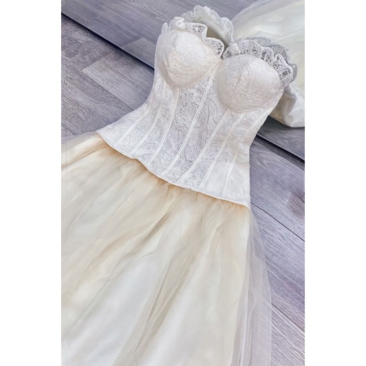 Set áo cup ren mix chân váy