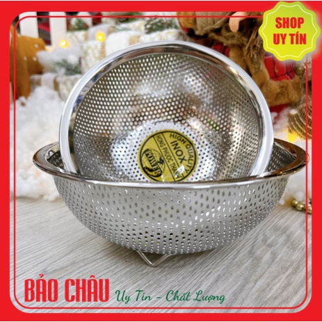 Rổ inox 304 đa năng lỗ lưới nhỏ dày - Rổ tròn inox 304 có 3 chân cao ráo nước