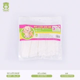 Gạc rơ lưỡi cho bé/gạc rơ lưỡi mipbi túi 30c