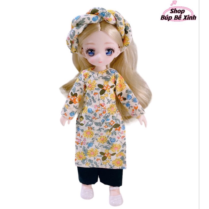 Set áo dài cho búp bê size ob11,ddf,ymy, 1/8 bjd, bru, baboliy, 1/6 blythe, babies, xinji, animator