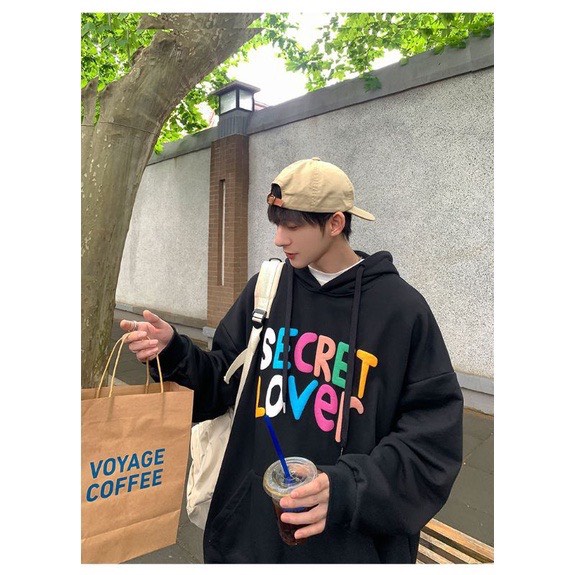 Áo Hoodie Unisex Nam Nữ In Chữ Nổi 3 Màu