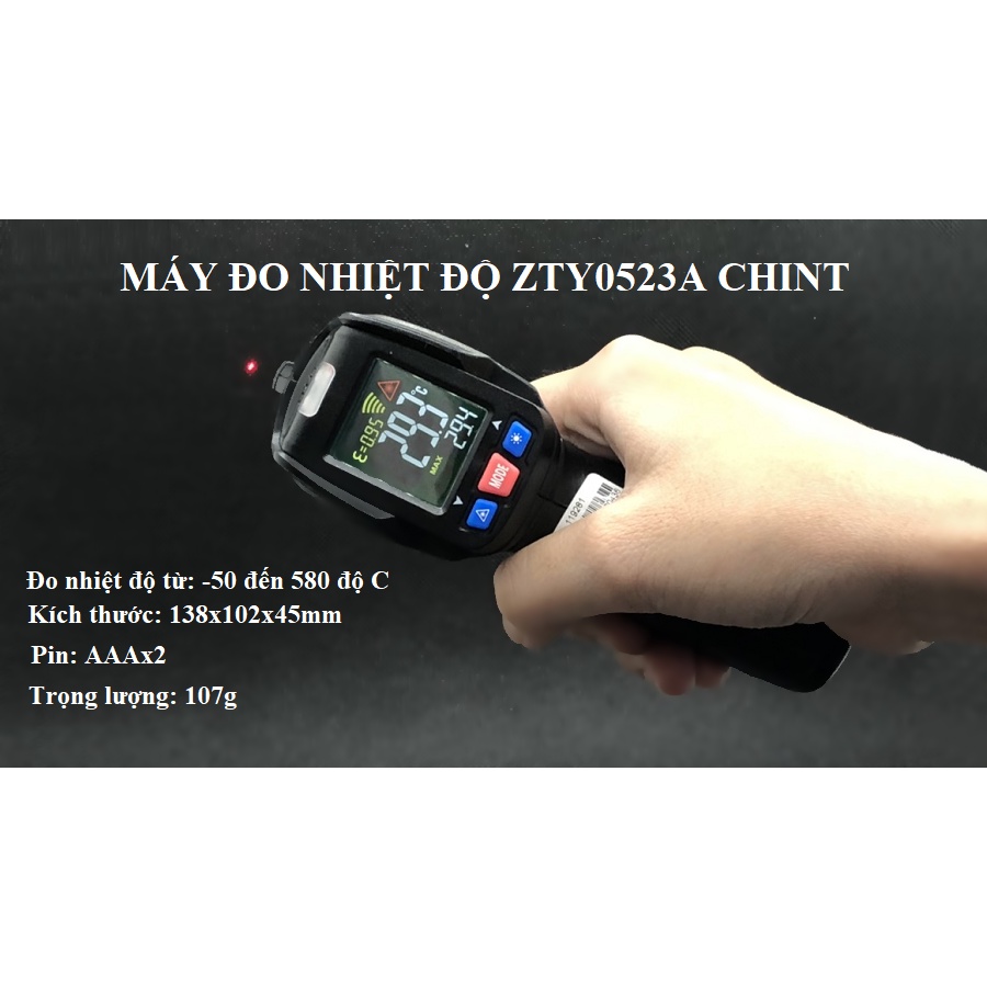 Máy đo nhiệt độ ZTY0523A, dãi dòng -50 độ tới 580 độ, Hãng Chint