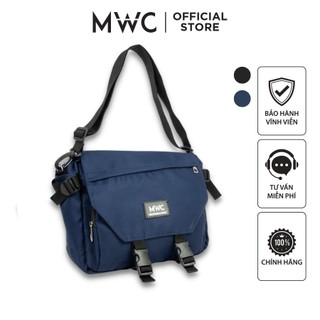 Balô mwc 0820 - balô túi đeo chéo nam nữ mwc vải chống thấm nước màu đen xanh