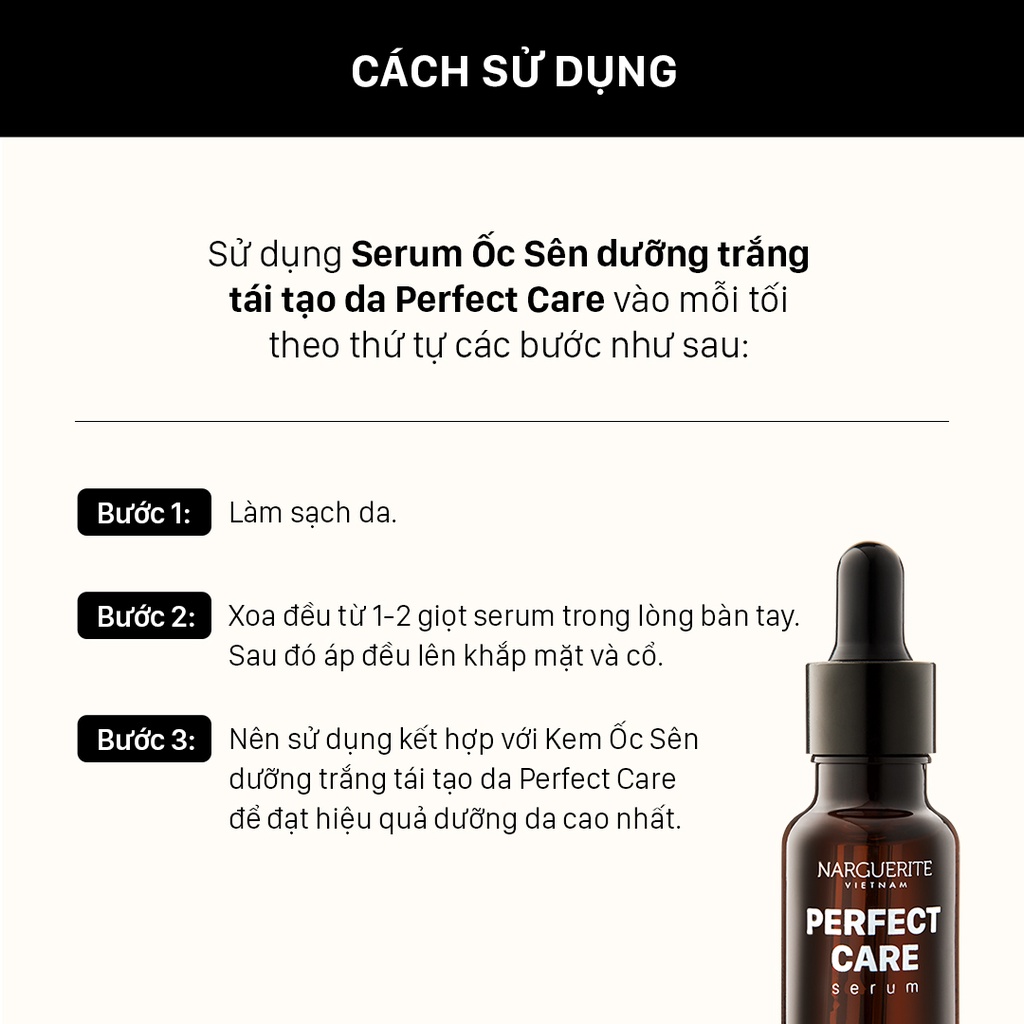 Serum Ốc Sên dưỡng trắng tái tạo da Perfect Care Narguerite 20ml