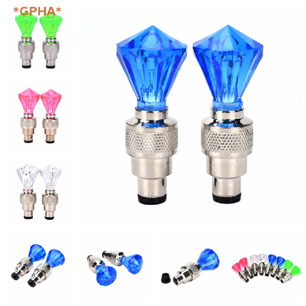 Bộ 2 Đèn LED Gắn Van Bánh Xe Đạp / Xe Máy / Xe Hơi Trang Trí Đèn Nhấp Nháy Mới