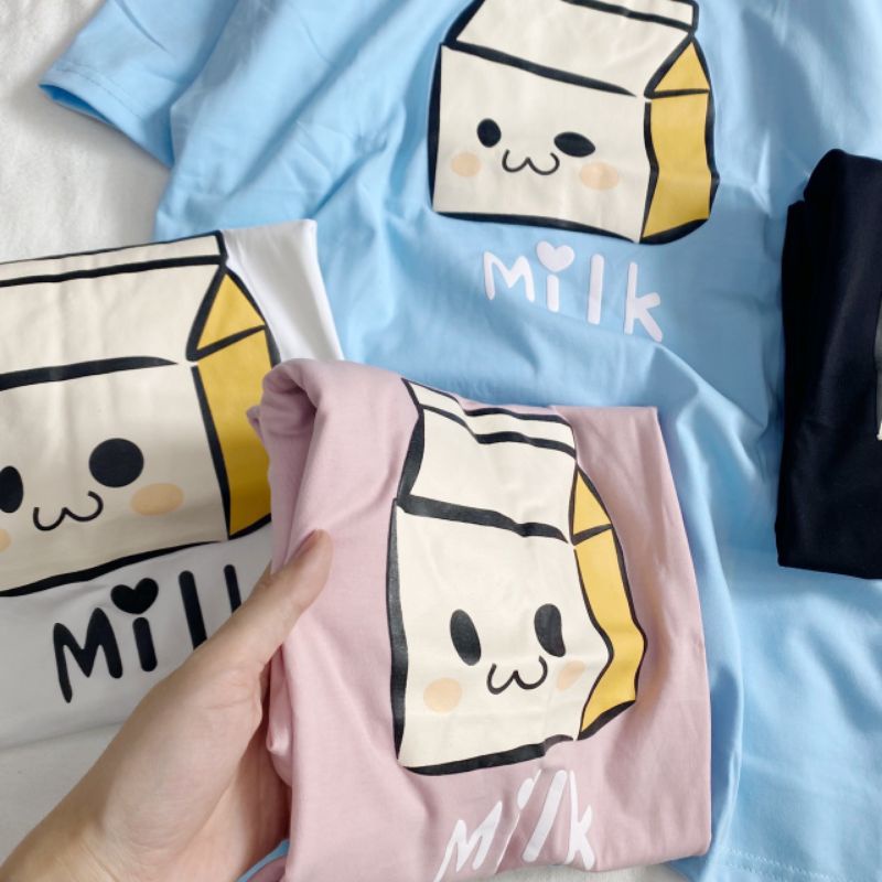 Áo Thun Say Happy Hộp Sữa