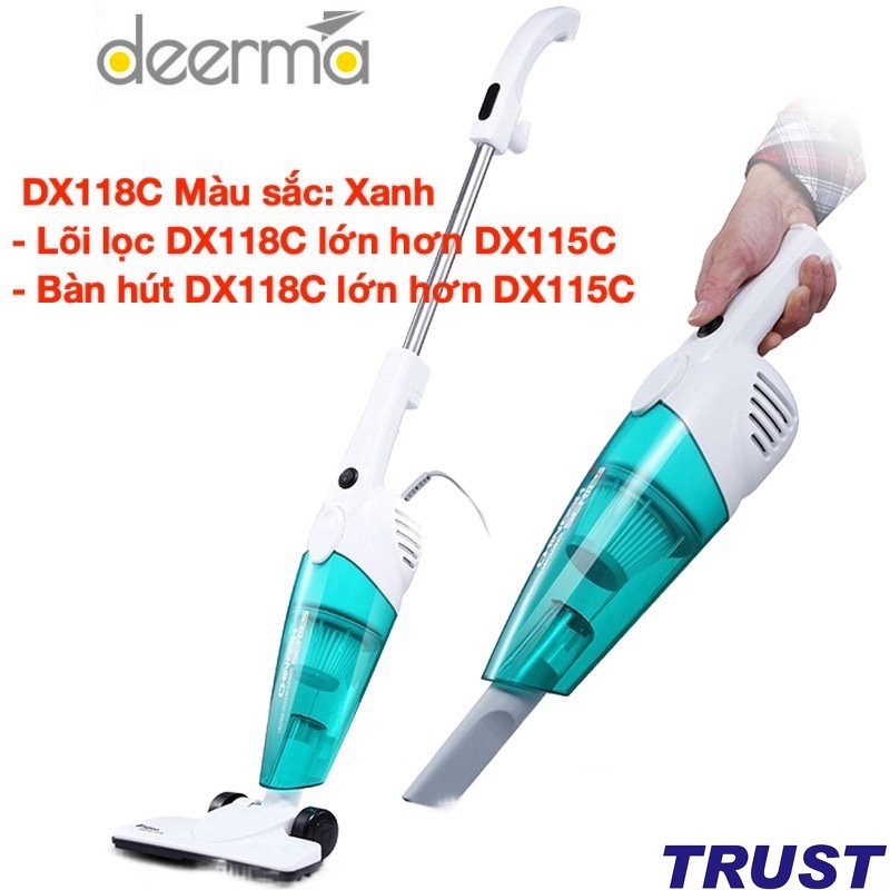 Máy hút bụi cầm tay Deerma DX118C (Xanh) / DX115C ( Đen) gia đình gia dụng 3 in1 đa năng - Hàng Chính Hãng | BigBuy360 - bigbuy360.vn