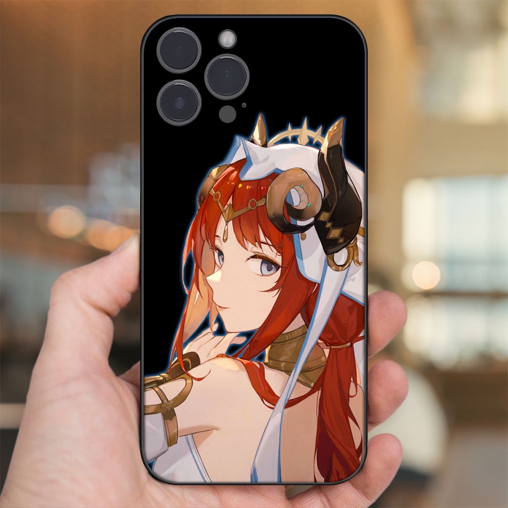 Ốp lưng iPhone 13 Pro Max dẻo đen cạnh vuông in hình Nilou Genshin Impact