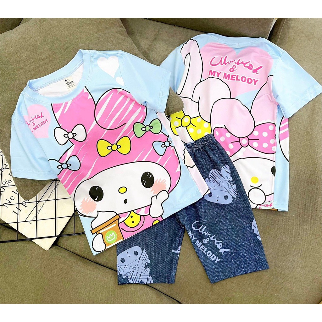 Bộ đồ Lửng Bé Gái in hình 3D (9-40Kg) chất liệu mềm mịn thoáng mát được các bé gái yêu thích Bán Chạy Nhất 2021###