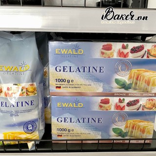 [Hộp 1kg] Gelatine lá Ewald Đức