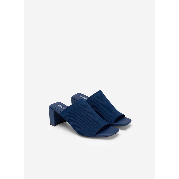 Vascara GUỐC MULE QUAI VẢI KNIT BẢN TO - GNN 0176 - MÀU XANH NAVY