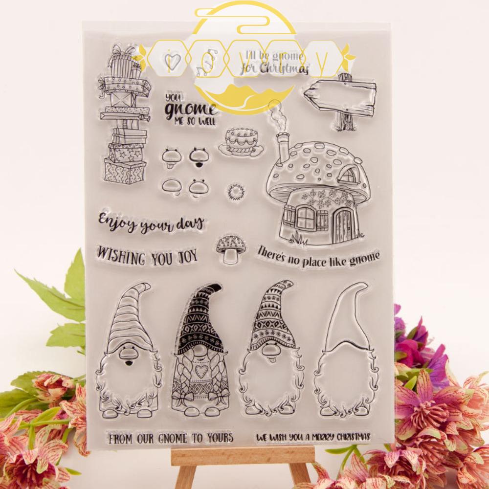 Con Dấu Silicon Trong Suốt Hình Ngôi Nhà Nấm Dễ Thương Dùng Trang Trí Album DIY