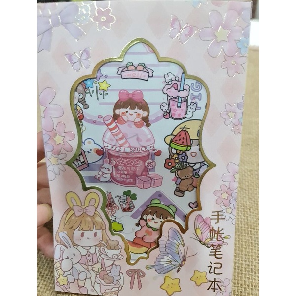 Sổ tay đa năng: note, sticker, sketchbook 50 trang size lớn 172mm cực dễ thương