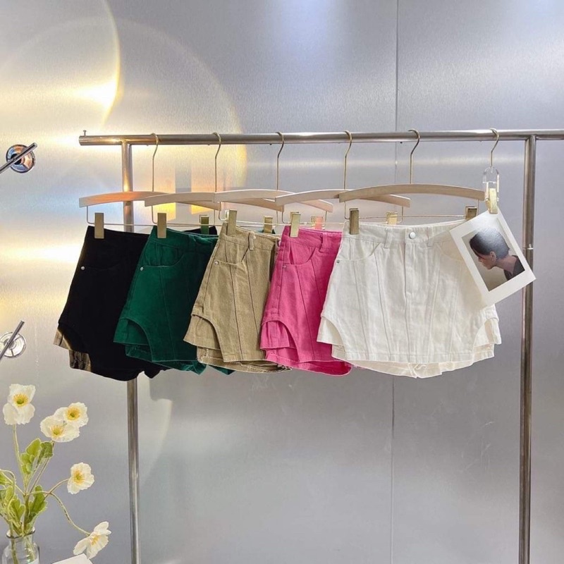 Chân váy ngắn dáng chữ A chất kaki dày dặn, quần giả váy kaki ullzang phong cách