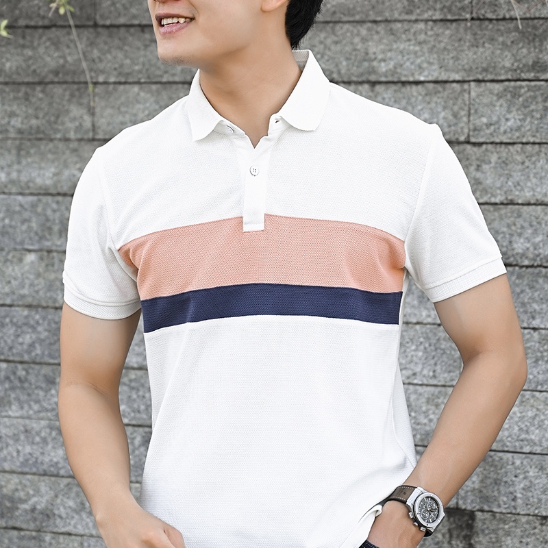 Áo Polo nam kẻ sọc Urban Polo Shirt thiết kế phối màu xen kẽ, 100% cotton, thoáng mát GM THE GMEN ELEGANT EST 2017