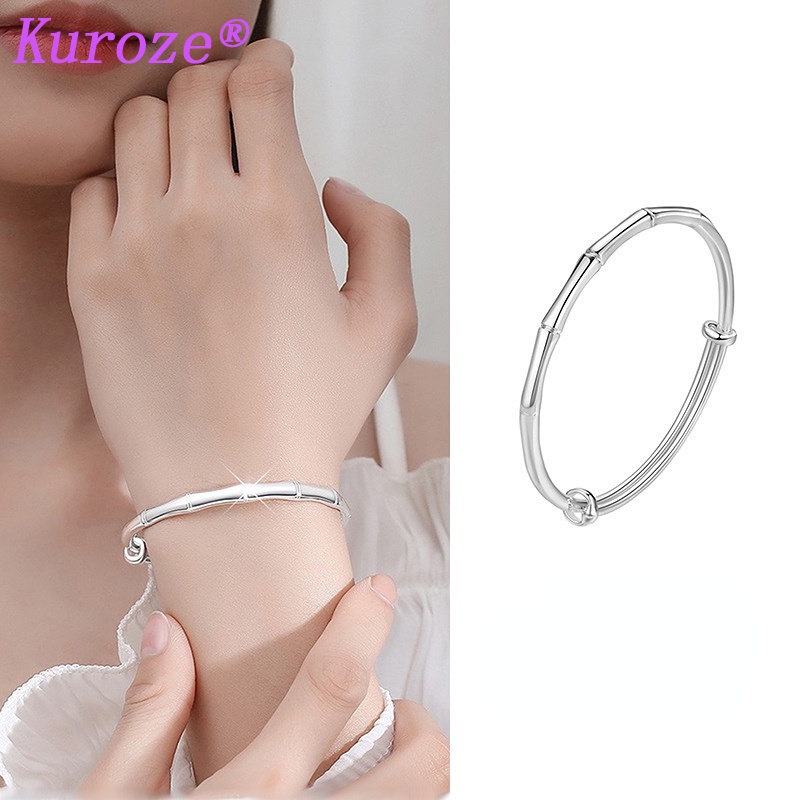 Vòng Tay Mạ Bạc 925 Kiểu Dáng Đơn Giản Phong Cách Trung Hoa