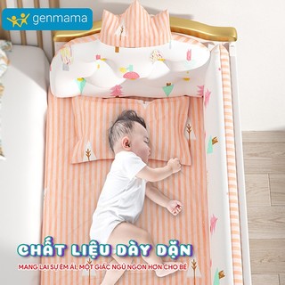 Quây cũi vải hoàng gia , quây xung quanh cũi bảo vệ bé chất liệu cotton GM-Q105 GENMAMA