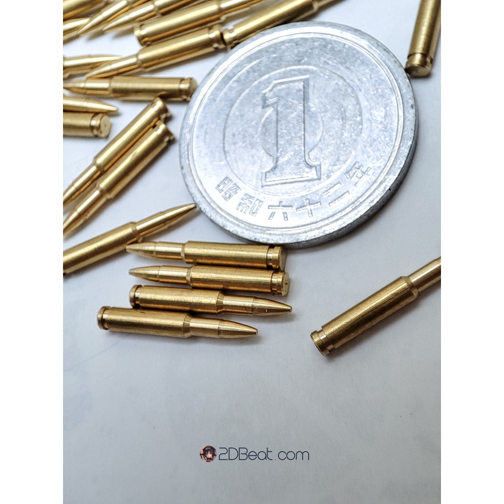 Set 10 Viên Mô Hình Đạn Đồng mini tỉ lệ 1/6 bằng đồng cho búp bê