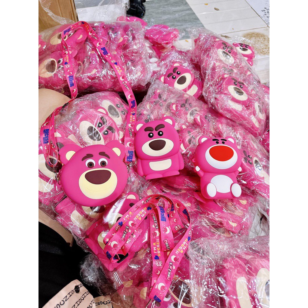 TÚI ĐEO CHÉO GẤU DÂU SILI.CON _ FREE SHIP _ SIZE 14CM SHOP DUYÊN CƯỜNG