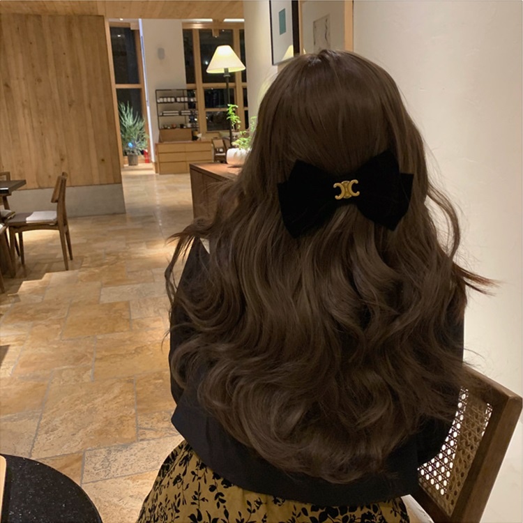 Kẹp Tóc Nơ Màu Đen Bằng Nhung Thời Trang Cho Nữ