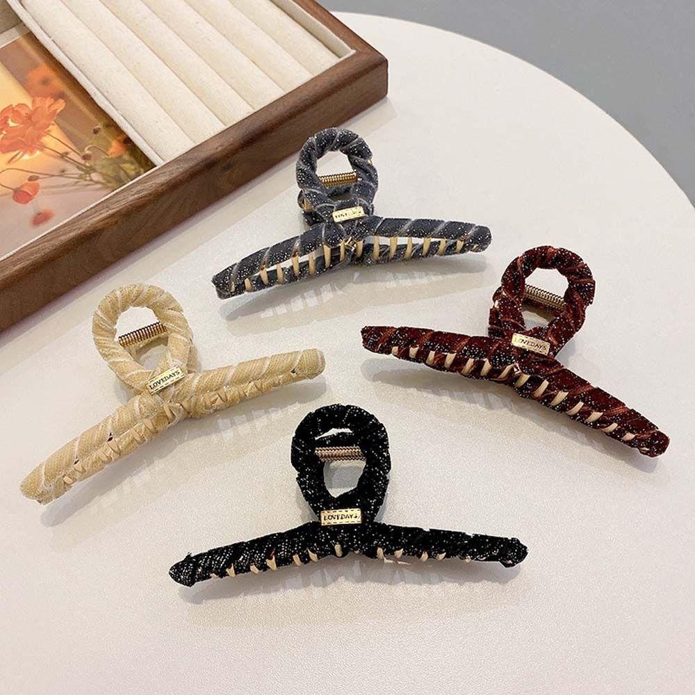 Kẹp Tóc Hình Cá Mập Màu Sắc Cà Phê Phong Cách Hàn Quốc Dành Cho Nữ