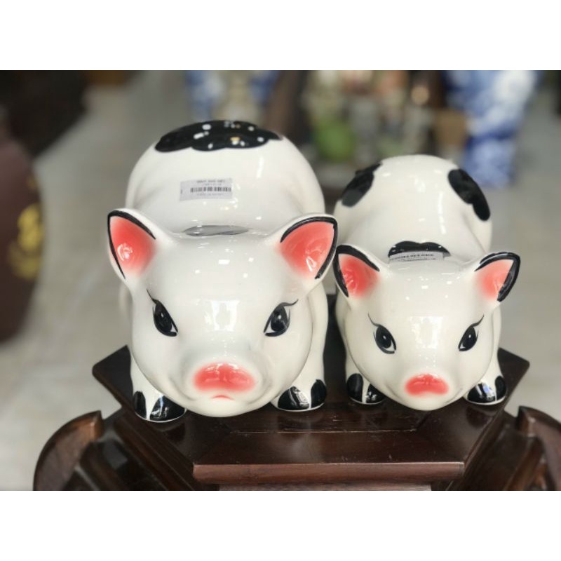Heo Đốm Mẹ Con gốm sứ bát tràng cao cấp - Heo mẹ size nhỡ và to (size 2- size 3)