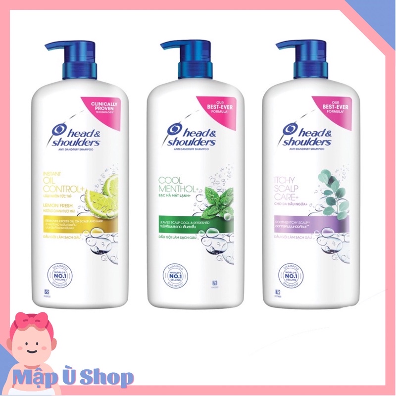 Dầu gội Head & Shoulders bạc hà mát lạnh - cho da đầu ngứa 625ml - 1200ml