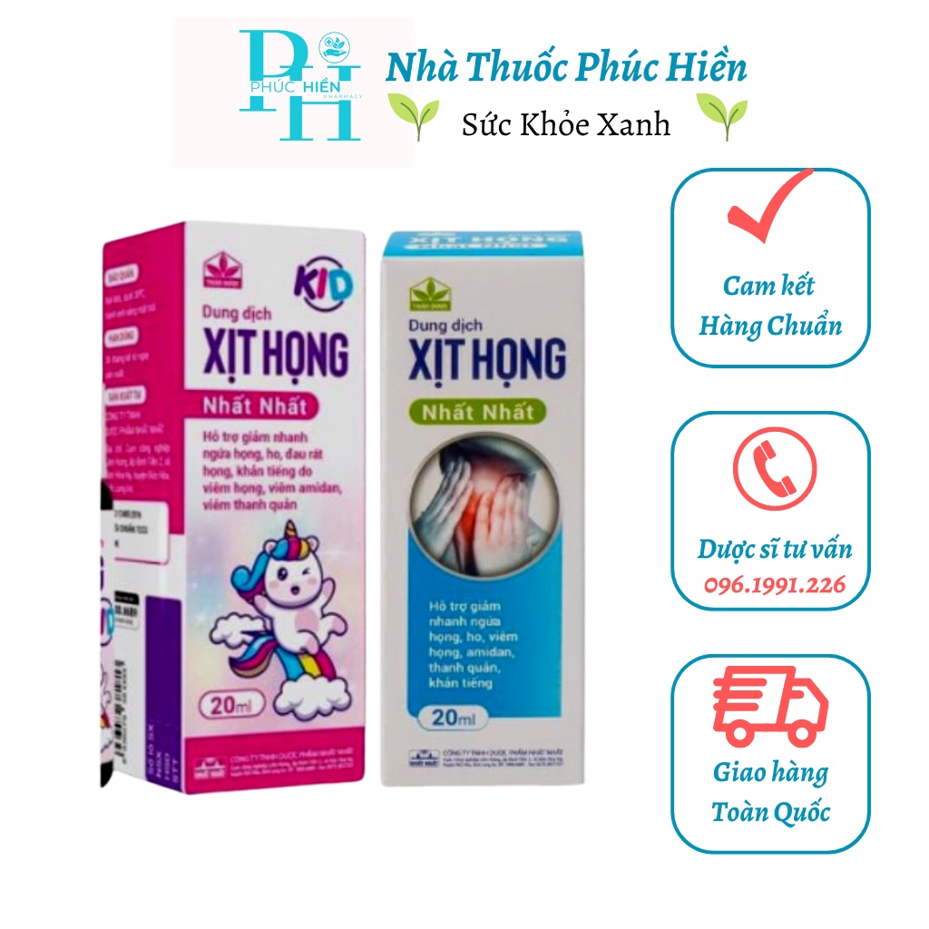 Xịt họng nhất nhất - xịt họng nhất nhất kid Lọ 20 ml