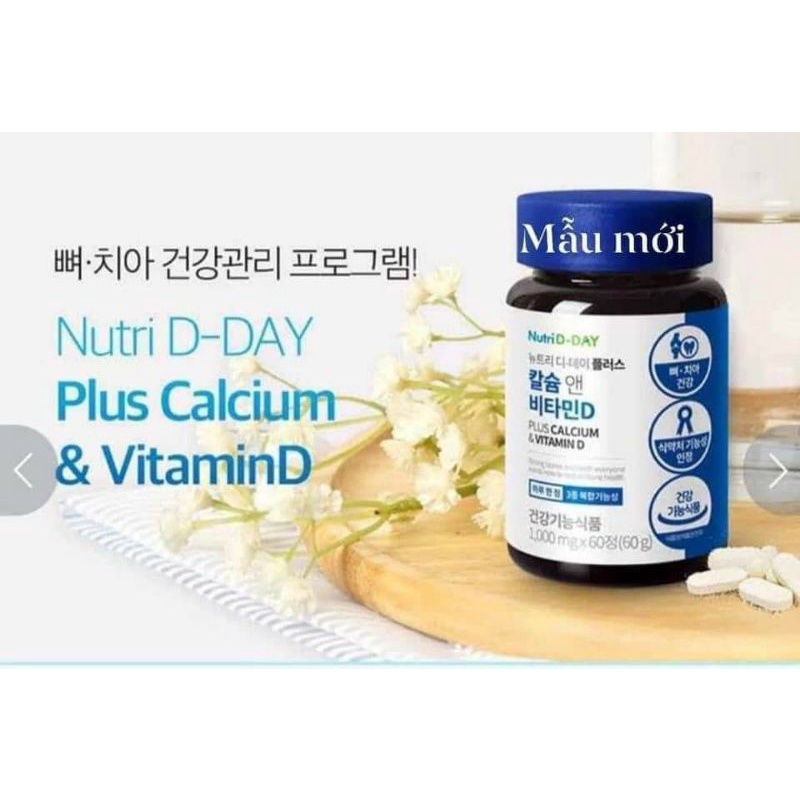 Viên uống bổ sung Canxi và Vitamin D 1000mg Nutri D-Day Hàn Quốc