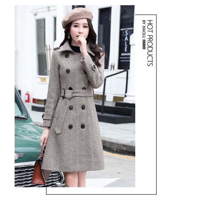 Áo khoác dạ măng tô Nữ cao cấp