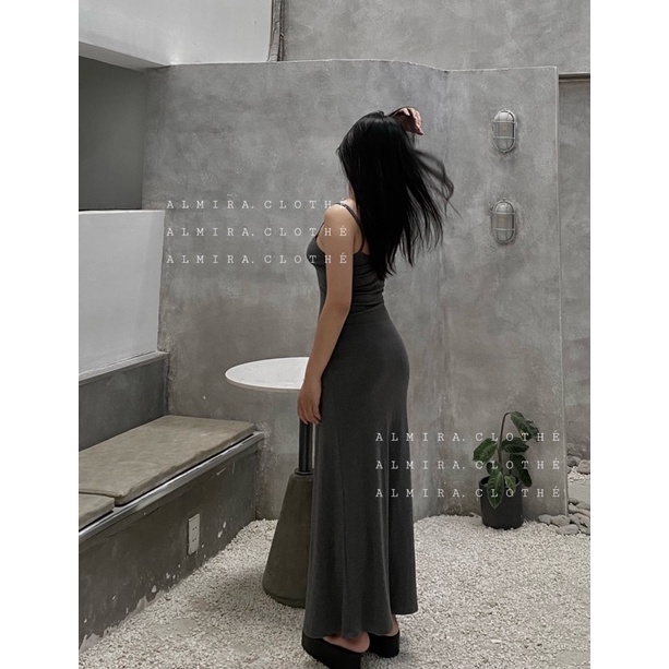 Đầm Maxi Nữ Hai Dây Dáng Xoè Đuôi Cá