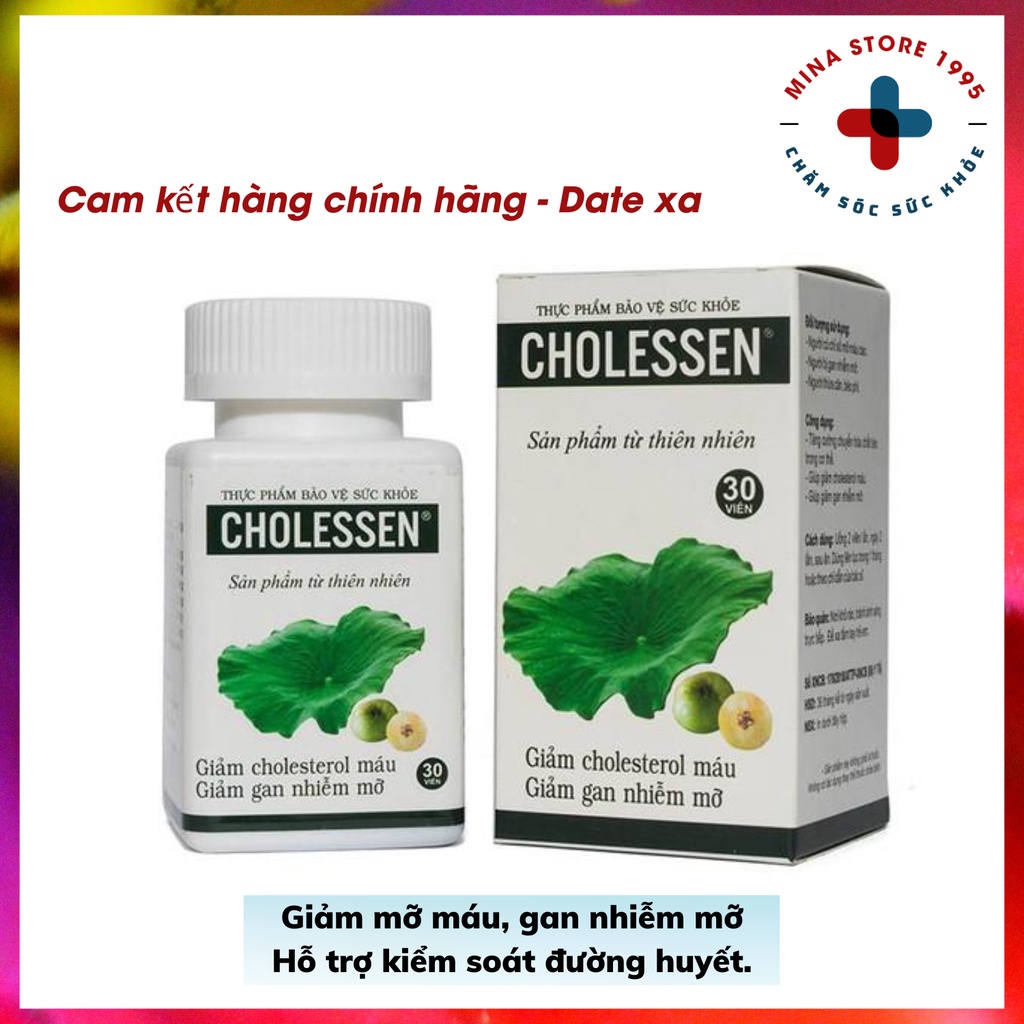 Viên Uống Cholessen Hộp 30 viên- Hạ mỡ máu, giảm gan nhiễm mỡ.