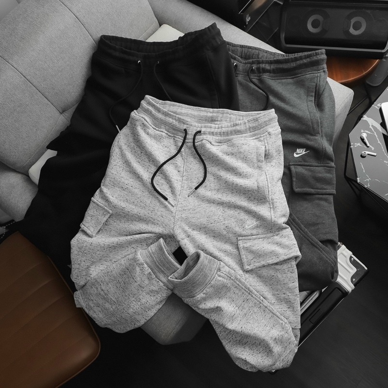 Quần nỉ jogger nk skinny fit túi hộp chất nỉ cua cotton co dãn VNXK