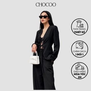 Blazer nữ CHOCOO Lucinda thiết kế cách điệu cột dây chất liệu vải cotton silk mịn cao cấp